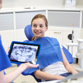 girl in dental lab